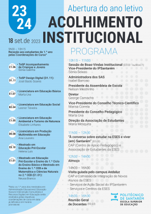 Programa de acolhimento institucional da abertura do novo ano letivo