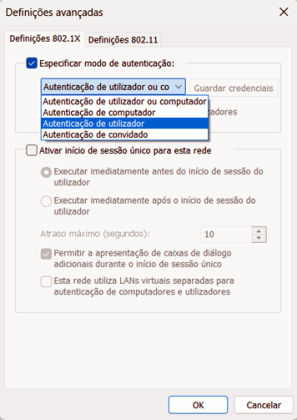 Definições 802.1X