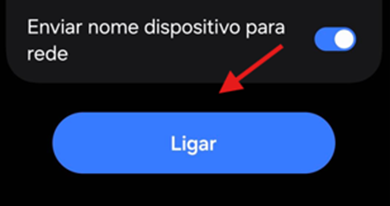 Botão Ligar na configuração eduroam