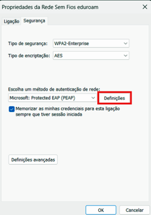 Propriedades da Rede Sem Fios