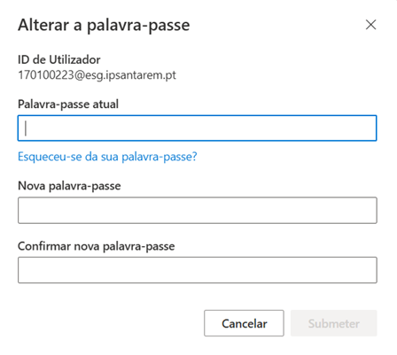 Alteração da palavra-passe